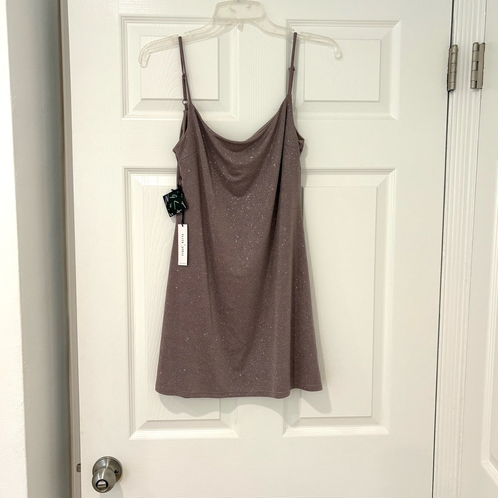 Nasty Gal Shimmery Mauve mini dress